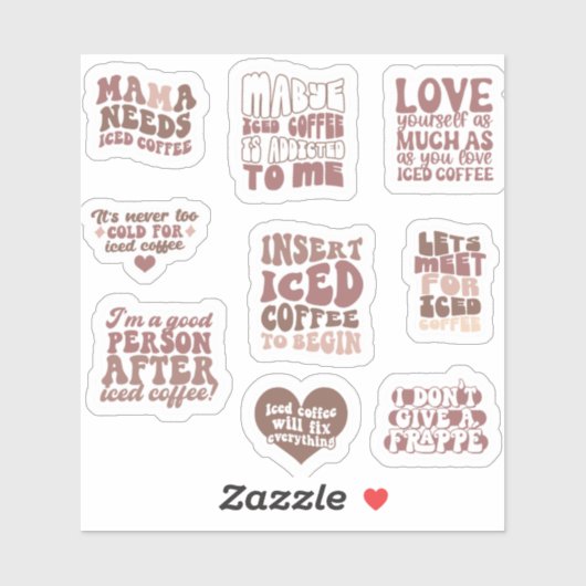 Iced Coffee Stickers pack SCHATTIGE (Vel)