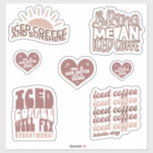 Iced Coffee Stickers pack SCHATTIGE groovy (Vel)