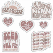 Iced Coffee Stickers pack SCHATTIGE groovy (Voorkant)