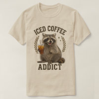 Iced Coffee Verslaafde Wasbeer Drink Caffeïne Lie