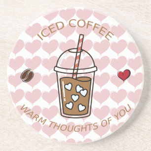 Iced Coffee Warme Gedachten Aan Jou Zandsteen Onderzetter
