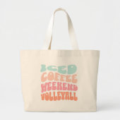 Iced Coffee Weekend Volleybal Retro Grote Tote Bag (Voorkant)