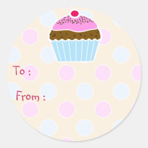Iced Cupcake Gift Label Sticker