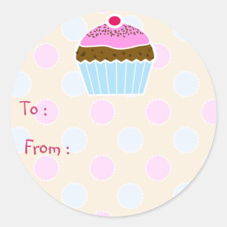Iced Cupcake Gift Label Sticker