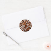 Iced, cut out, Gingerbrood kerstkoekjes Ronde Sticker (Envelop)