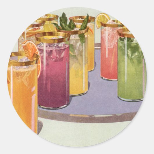  Iced Drinken op een lade Ronde Sticker (Voorkant)