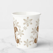 Iced Gingerbread Man en Snowflake Cookies Papieren Bekers (Links)