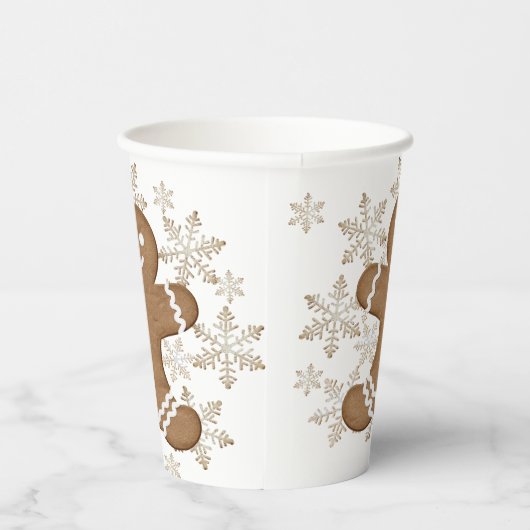 Iced Gingerbread Man en Snowflake Cookies Papieren Bekers (Rechts)