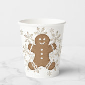 Iced Gingerbread Man en Snowflake Cookies Papieren Bekers (Voorkant)
