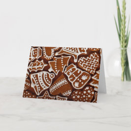 Iced Gingerbrood met kerstfeestjes Feestdagen Kaart