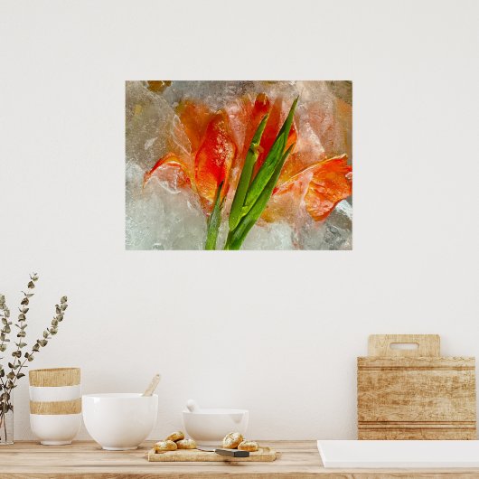 Iced Gladioli, Poster (Keuken)