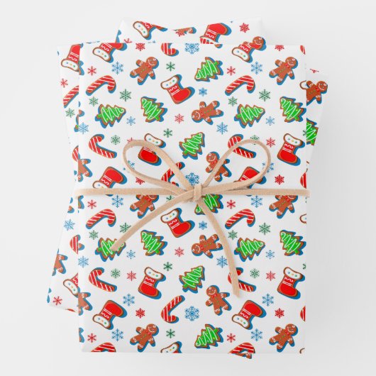 Iced kerstkoekjes inpakpapier vel (In situ)