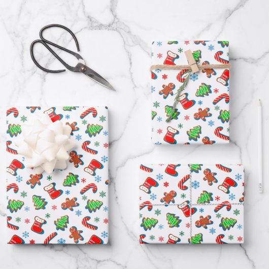 Iced kerstkoekjes inpakpapier vel (Voorkant)