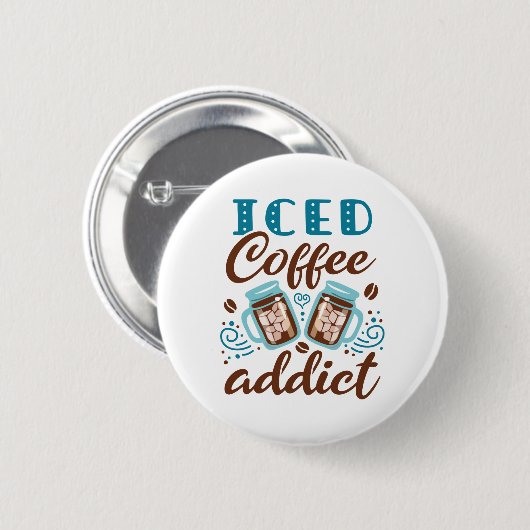 Iced koffie-advies ronde button 5,7 cm (Voorkant /achterkant)