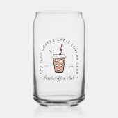 Iced koffie latte liefhebbers club esthetiek grapp blikvorm glas (Voorkant)