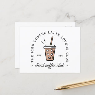 Iced koffie latte liefhebbers club esthetiek grapp briefkaart