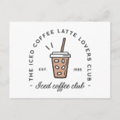 Iced koffie latte liefhebbers club esthetiek grapp briefkaart (Voorkant)