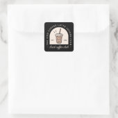 Iced koffie latte liefhebbers club meisjes squad m vierkante sticker (Tas)