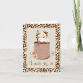 Iced koffiebonen Floral Baby shower Hartelijk dank Bedankkaart (Voorkant)