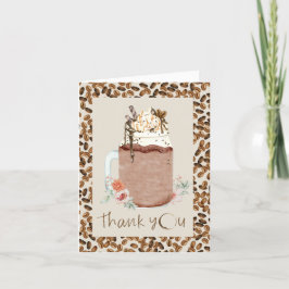 Iced koffiebonen Floral Baby shower Hartelijk dank Bedankkaart