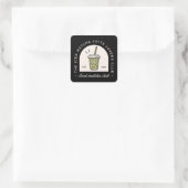 Iced matcha latte lovers club besties matching vierkante sticker (Tas)
