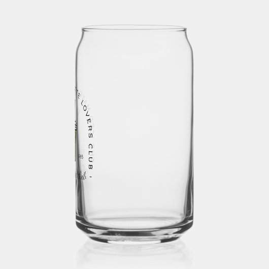 Iced matcha latte lovers club esthetiek blikvorm glas (Links)