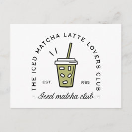 Iced matcha latte lovers club esthetiek briefkaart