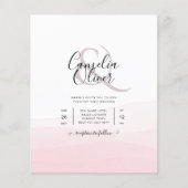 Iced Pink ombre Wedding Invite Flyer (Voorkant)