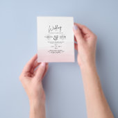 Iced Pink ombre Wedding Invite Flyer (Hand)