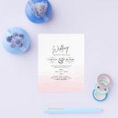 Iced Pink ombre Wedding Invite Flyer (Enkel)