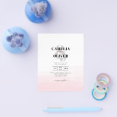 Iced Pink ombre Wedding Invite Flyer (Enkel)