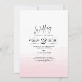 Iced Pink ombre Wedding Invite Kaart (Voorkant)