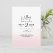 Iced Pink ombre Wedding Invite Kaart (Staand voorkant)