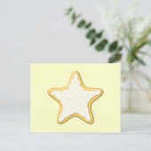 Iced Star Cookie. Geel en Cream. Briefkaart (Staand voorkant)