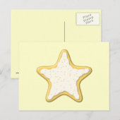 Iced Star Cookie. Geel en Cream. Briefkaart (Voorkant / Achterkant)