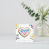 Iced Sugar Cookie Bakery logo Small Business Vierkante Visitekaartje (Staand voorkant)