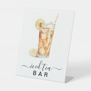 Iced Tea Bar Party Teken Reclamebord Met Voetstuk