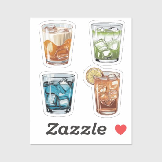 Iced Tea en verfrissende Drinken Sticker Pack (Vel)