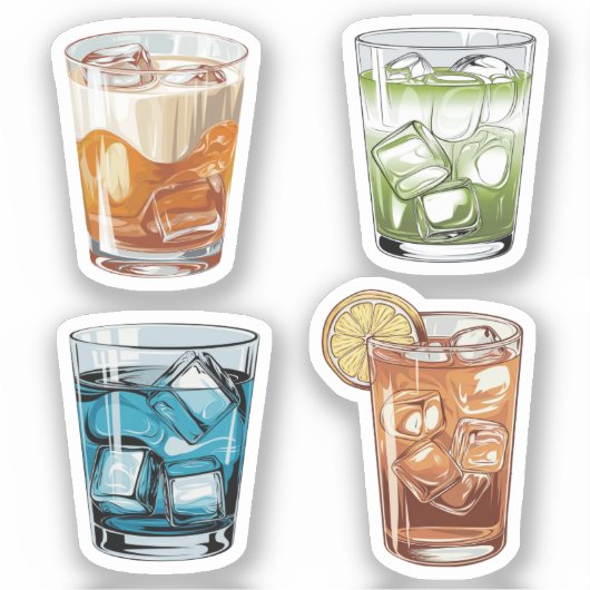 Iced Tea en verfrissende Drinken Sticker Pack (Voorkant)