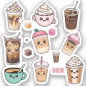 Iced Tea en verfrissende Drinken Sticker Pack (Voorkant)
