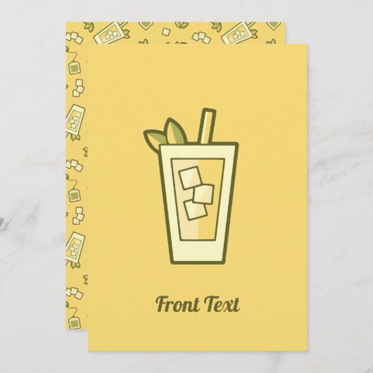 Iced Tea Invitation Kaart (Voorkant / Achterkant)