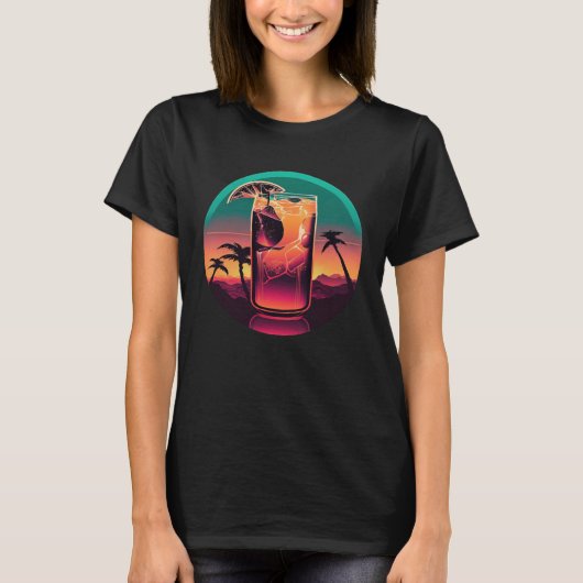 Iced Tea Synthwave 80s Retrowave Aesthetic  2 T-shirt (Voorkant)