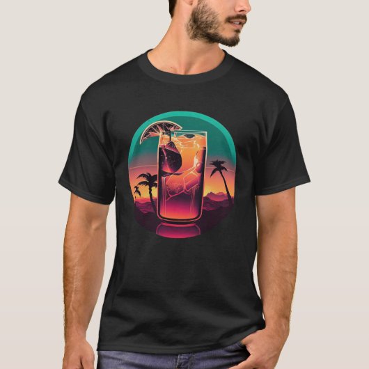 Iced Tea Synthwave 80s Retrowave Aesthetic  2 T-shirt (Voorkant)
