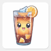 Iced Tea Vierkante Sticker (Voorkant)