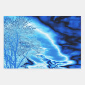 Iced Winter Tree Cobalt Blue Sky Inpakpapier Vel (Voorkant 3)