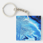 Iced Winter Tree in Cobalt Blue Sky Sleutelhanger (Voorkant)