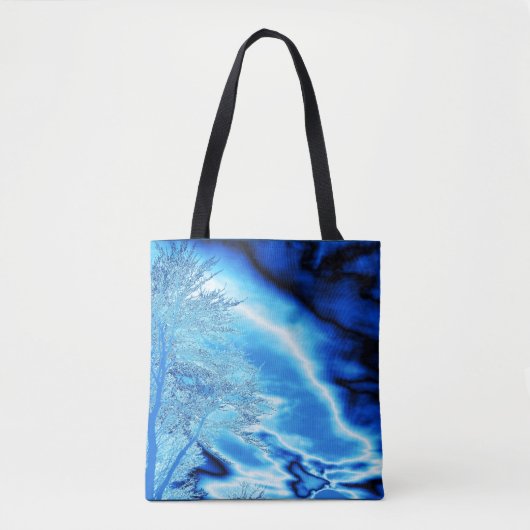 Iced Winter Tree in Cobalt Blue Sky Tote Bag (Voorkant)