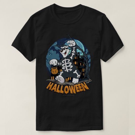 ICEE Beer Skeleton Halloween Costuum T-shirt (Design voorkant)