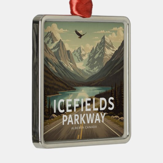 Icefields Parkway Alberta Canada Eagle Metalen Ornament (Rechts)