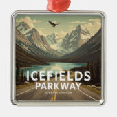 Icefields Parkway Alberta Canada Eagle Metalen Ornament (Voorkant)